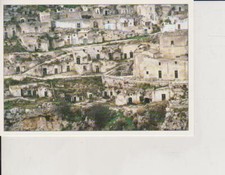 CARTOLINA ILLUSTRATA SASSI DI MATERA: CASE SU CASE 2001