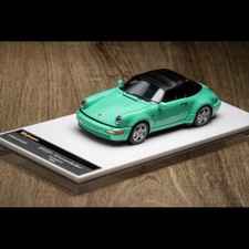 Trucco 1:43 Porsche 911 964 Speedster Turbo Look 1993 modellino auto resina verde come nuovo