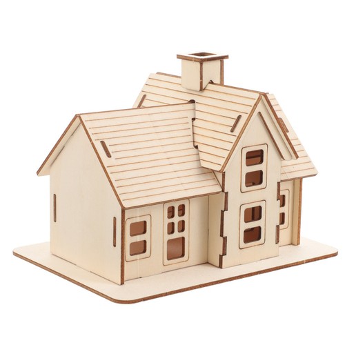 Set puzzle casa legno 3d - set, in