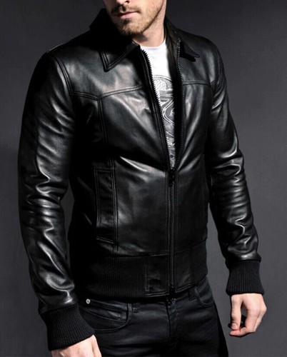 Giacca moto uomo nera slim - giacca,