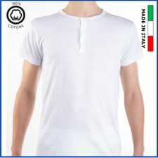 Serafino uomo maglia intimo t-shirt intima mezza manica corta maglietta cotone 