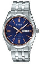 CASIO MTP-1335D-2A2VDF OROLOGIO UOMO ACCIAIO BLU GIORNO DATA 38mm SOTTOCOSTO