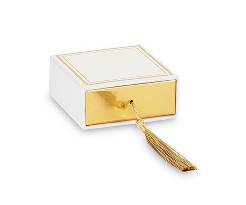Scatola cassetto bianco oro - scatola,