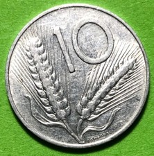 Rara moneta 10 Lire del 1956 - Repubblica Italiana - Spiga/Aratro 