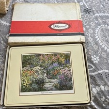 Tovagliette vintage Pimpernel GIARDINO DI CAMPAGNA INGLESE set 6 retro sughero Inghilterra 12x9