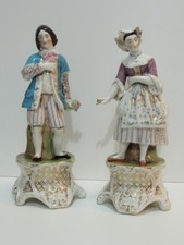 ANTICA COPPIA SCULTURE IN PORCELLANA - PORTAFIORI SEC.XIX LUIGI FILIPPO