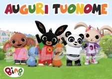 Cialda BING Coniglio Decorazione Torta Ostia Zucchero con NOME senza glutine 10