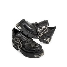 Scarpe Rock Uomo Donna Punk Pelle Basse Plateau Antiscivolo Metallo Stivali Nicchia