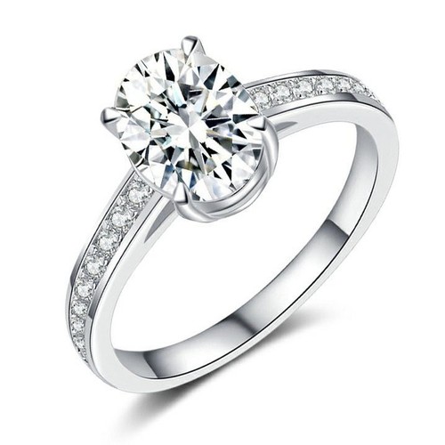 Anello certificato 2ct ovale - anello,