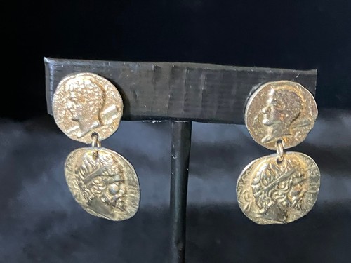 Orecchini vintage tono oro