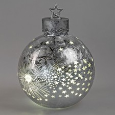 Oggetto Decorativo LED Sfera FROSTY KOMET H. 29cm Argento Vetro Formano W25