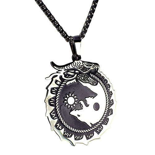 Collana lupo yin yang - yin,