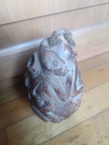 Rare djenne terracotta pipa - terracotta,
