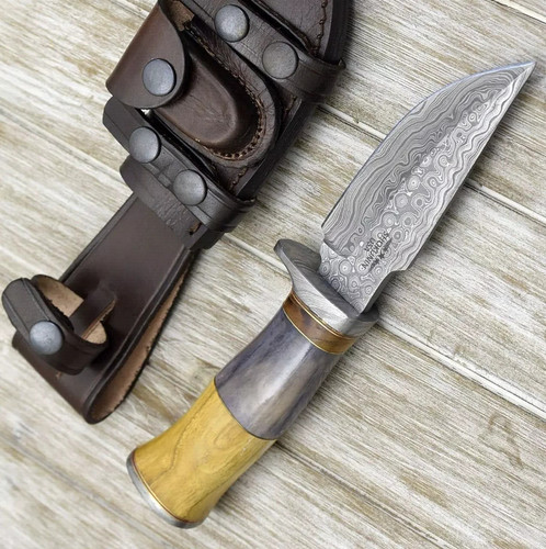 Coltello bowie damascato fatto - coltello,