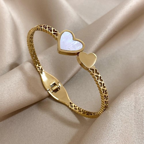 Bracciale oro doppio - , cuore