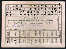 AUTOLINEE SATTI S.A.T.T.I. - ABBONAMENTO MENSILE 1964 - TORINO CANAVESE