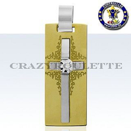 Ciondolo croce oro acciaio - oro,