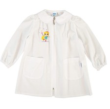 Grembiule asilo bianco bambina zip ricamo fatina Siggi