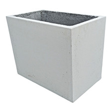 Fioriera vaso rettangolare 50 cm in cemento bianco giardino arredo per esterno