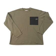 Felpa Caterpillar Tasca T Pullover Uomo XL Verde Oliva Cotone Abbigliamento da Lavoro