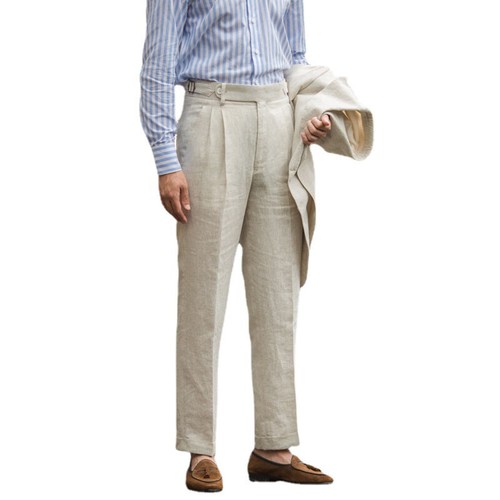 Pantaloni uomo lino plissé - uomo,