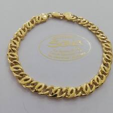 Bracciale braccialetto Unisex Uomo Donna in Oro Giallo 750 18 kt cm 20.5