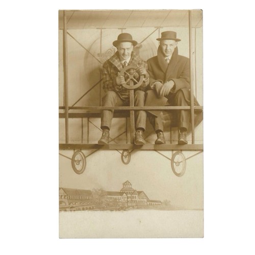 Antica foto rppc due uomini - foto,