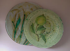 Coppia di piatti in vetro decoupage 