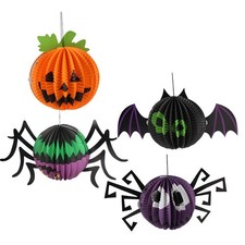  4 Pcs Addobbi Halloween Per Casa Decorazioni Hallowen Lanterna Di Carta