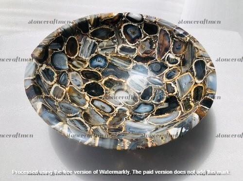 Lavello geode agata nera - lavello,