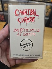 CANNIBAL CORPSE BUTCHERED AT BIRTH CENSORED VERSION CASSETTE TAPE Rare Metal