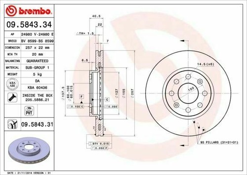 Coppia dischi freno - brembo, ant