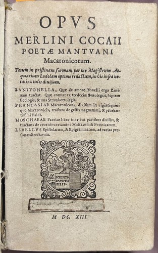 Teofilo folengo opus merlini - teofilo,