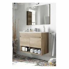 Arredo bagno 80 cm mobile 2 ante vano a giorno lavandino ceramica specchio cs2|