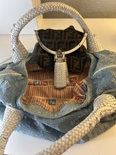 Fendi blu denim rara borsa