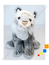 Peluche/Doudou Lynx Gris Blanc Noir Chiné 22cm De Haut Zoo Parc - Nature Planet