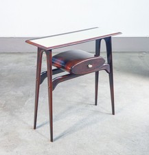 ⚜️ CONSOLE DESIGN IGNAZIO GARDELLA ITALIA 1950S LEGNO VETRO TAVOLINO DA PARETE