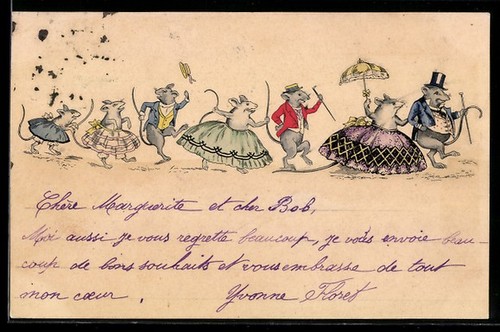 Cartolina eleganti topo - eleganti,