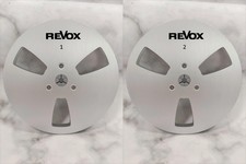 Un paio di bobine di nastro Revox argentate 7'' per registratore a nastro PR-99 A77 B77 G36 ecc