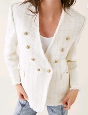 NWT ZARA TWEED JACKET - White