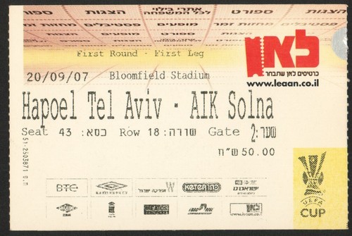 Biglietto hapoel tel aviv - biglietto,
