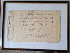 REGIO ESERCITO FIUME  AUTOGRAFO  D'ANNUNZIO ALLA STAMPA ROMANA  1915 WW1