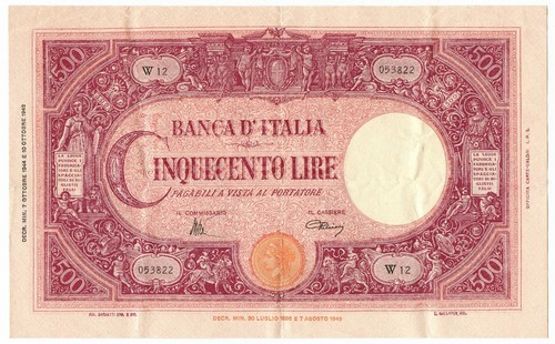 500 lire barbetti grande - 500,