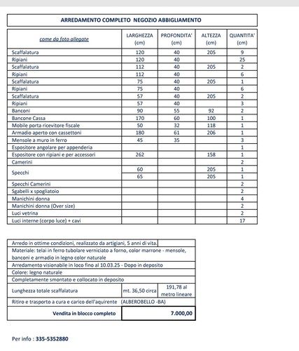 Arredamento completo negozio - arredamento,