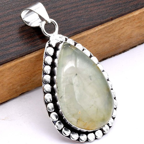 Ciondolo prehnite etnico - ciondolo, fatto