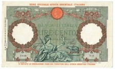 100 LIRE CAPRANESI AQUILA AFRICA ORIENTALE ITALIANA AOI 12/09/1938 BB+
