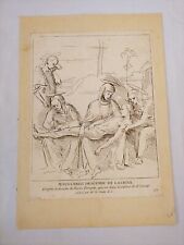 STAMPA ANTICA ACOMTE DE CAYLUS JESUS CHRIST DESCENDU DE LA CROIX INCISIONE Gravé