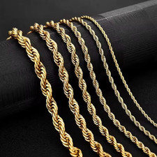 14K Yellow Gold GP, Rope Chain