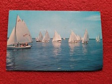 Sailboats Racing Postmarked