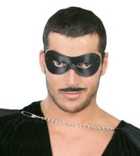 Maschera Pierrot nera domino mascherina in tessuto